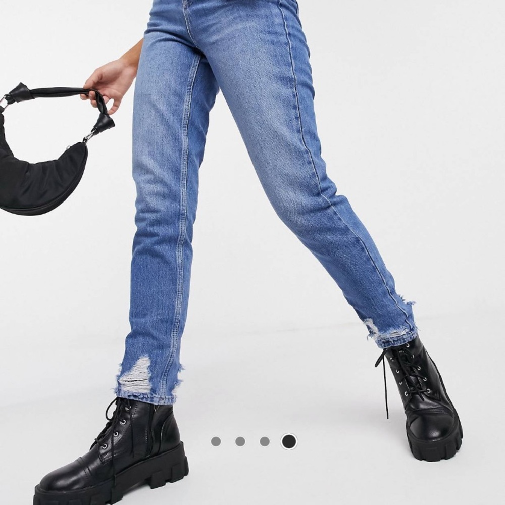 Blue high waisted denim jeans